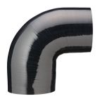 Silicone Reducing Elbow 90 degree 3.25" to 3" ID Gloss Black 4.5" Leg